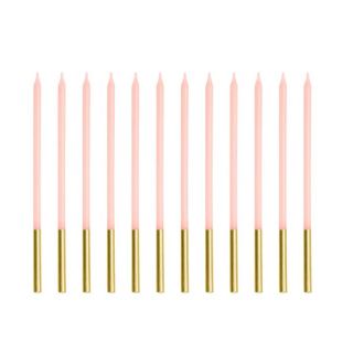 12 CANDLES PINK - GOLD PARTYDECO 14 CM (SCD-4-081)