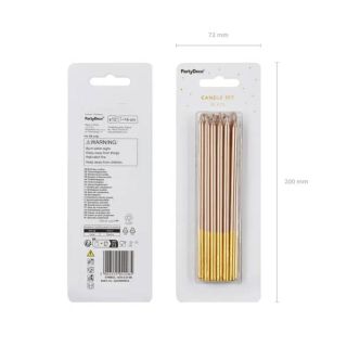 ROSE GOLD PARTYDECO CANDLES 14 CM.