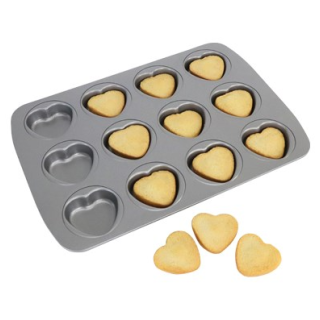 PME Non Stick 12 Cup Mini Heart Pan - (37.3 x 26.1mm / 14.7 x 10.3")