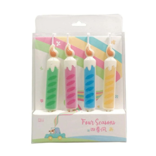 Colorful Cartoon Candles - Set of 4