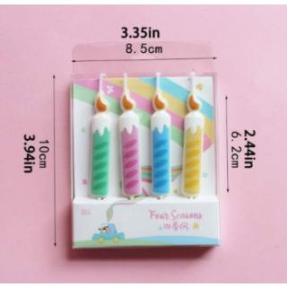 Colorful Cartoon Candles - Set of 4