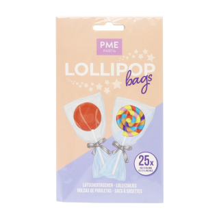 Lollipop Bags with Silver Ties (152 x 95mm / 6 x 3.75”) - Set Of 25