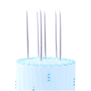PME Candles - Silver Extra Tall with Holders (18cm / 7")