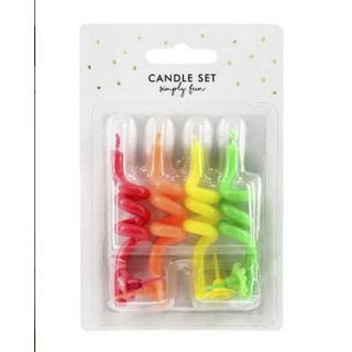 Birthday Candles Curl Mix (8cm) - Set Of4