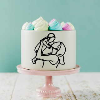 Minimalist Mam Cake Sample 14 Topper Acrylic - Black