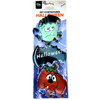 Frankestein, Bat And Sugar Pumpkin Cutters - Set Of 3