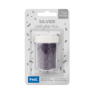 PME Edible Glitter Flakes Silver - 7.1g