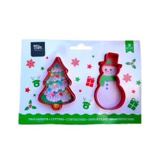 Christmas Tree and Snowman Cutters - Set Of 2