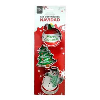 Christmas Tree / Ball / Snowman Cutters - Set Of 3