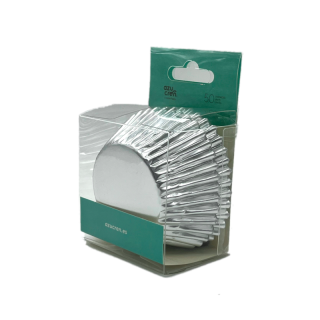 Azucren Metallic Silver Cupcake Cases - Set Of 50