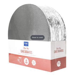 PME - 14" Round Cake Boards with Wrapped Edges, Silver - Pack of 10