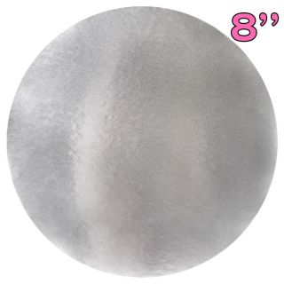 PME - 8" Round Cake Boards with Wrapped Edges, Silver
