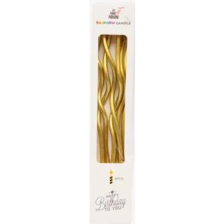 Birthday Candles Curl Gold (17cm) - Set Of 6
