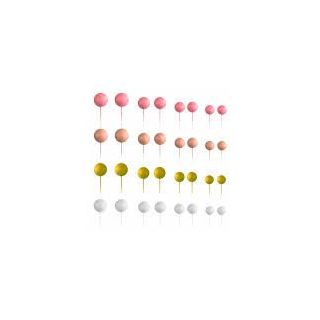 Set of 32 Decorative Balls Mix Pink