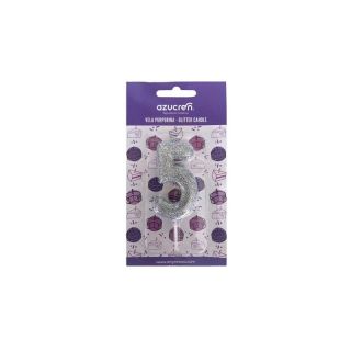 CANDLE Nº 5 SILVER GLITTER WITH BLISTER