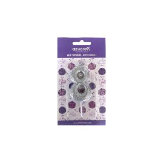 CANDLE NO. 8 SILVER GLITTER WITH BLISTER