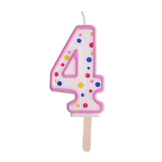 Candles - Pink Numeral 4 (64mm / 2.5")