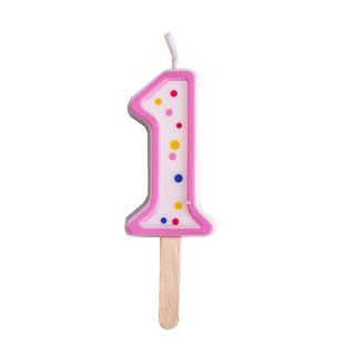 Candles - Pink Numeral 1 (38mm / 1.5")