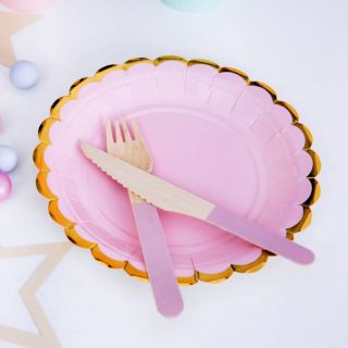 6 LIGHT PINK PARTY DECO PLATES ( TPP16-081J )