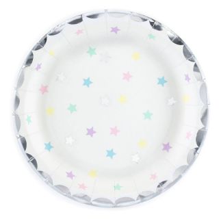 6 PLATES UNICORN STARS 18 CM. PARTY DECO ( TPP14 )