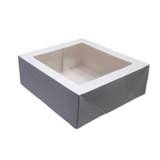 CAKE BOX WITH TOP WINDOW - 25 X 25 X 9.5 CM SUGAR HEIGHT