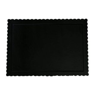 12" X 10" Extra Strong Oblong Cake Card Black - 30 x 25 x 3mm