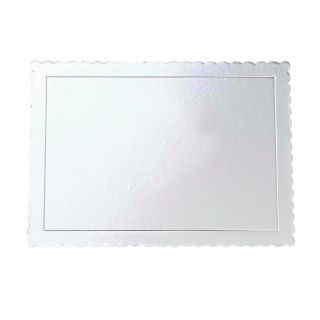 12" X 10" Extra Strong Oblong Cake Card Silver Gray - 30 x 25 x 3mm
