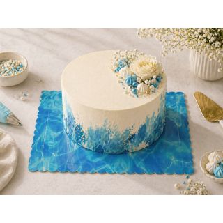 16" X 12" Extra Strong Oblong Cake Card Agua - 30 x 40 x 3mm