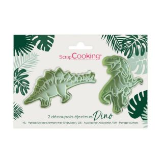SET OF 2 DINOSAUR SCRAPCOOKING CUTTERS