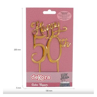 TOPPER 50TH ANNIVERSARY "HAPPY 50th". DEKORA