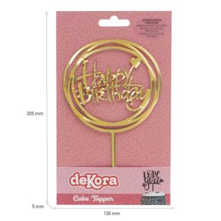HAPPY BIRTHDAY TOPPER 15.4 X 10 CM. DEKORA